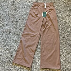 HALARA Tan Wide-Leg Trousers